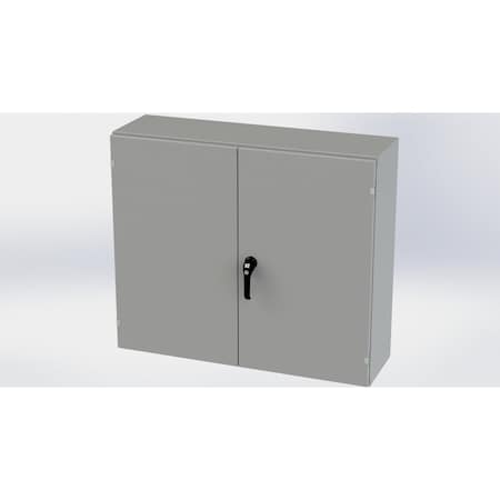 Saginaw Control & Engineering 3 Point Latch with Padlock Handle Electrical Enclosures, 36 in H, 12 in D, 42 in W, NEMA 3R, 12, 13 SCE-364212WFLP
